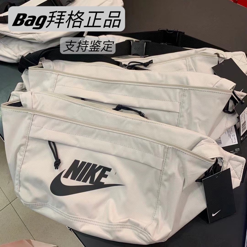 ✁✜♣กระเป๋าสะพายข้างขนาดใหญ่แบบเดียวกันของ Nike Wang Yibo กระเป๋าคาดเอวกีฬานักเรียน BA5751-072