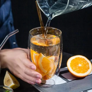 [St.Coco Cafe]แก้วสองชั้น ขนาด 250-450 ml สวยงาม ทนทาน กันความร้อน ใส่น้ำร้อนเย็นได้