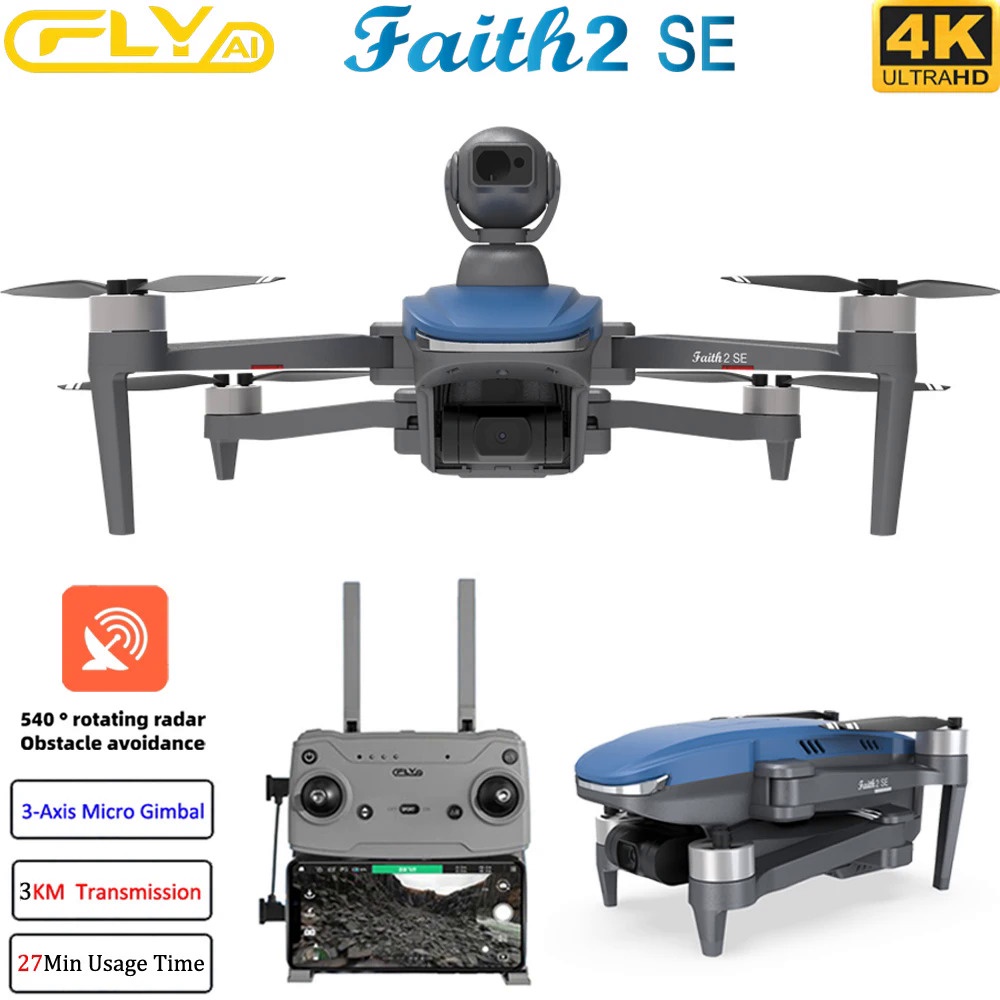 Faith2 SE Drone 4K Profesional 3แกน Gimbal FPV 5G Wifi GPS RC Quadcopter พร้อมกล้อง540 ° อุปสรรคการห