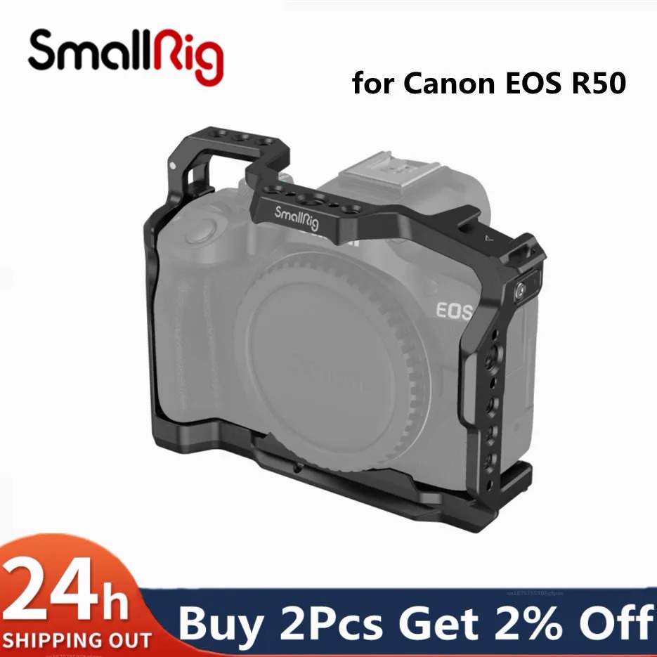 SmallRig Camera Cage With Cold Shoe Mount Thread Holes For Canon EOS R50 4214