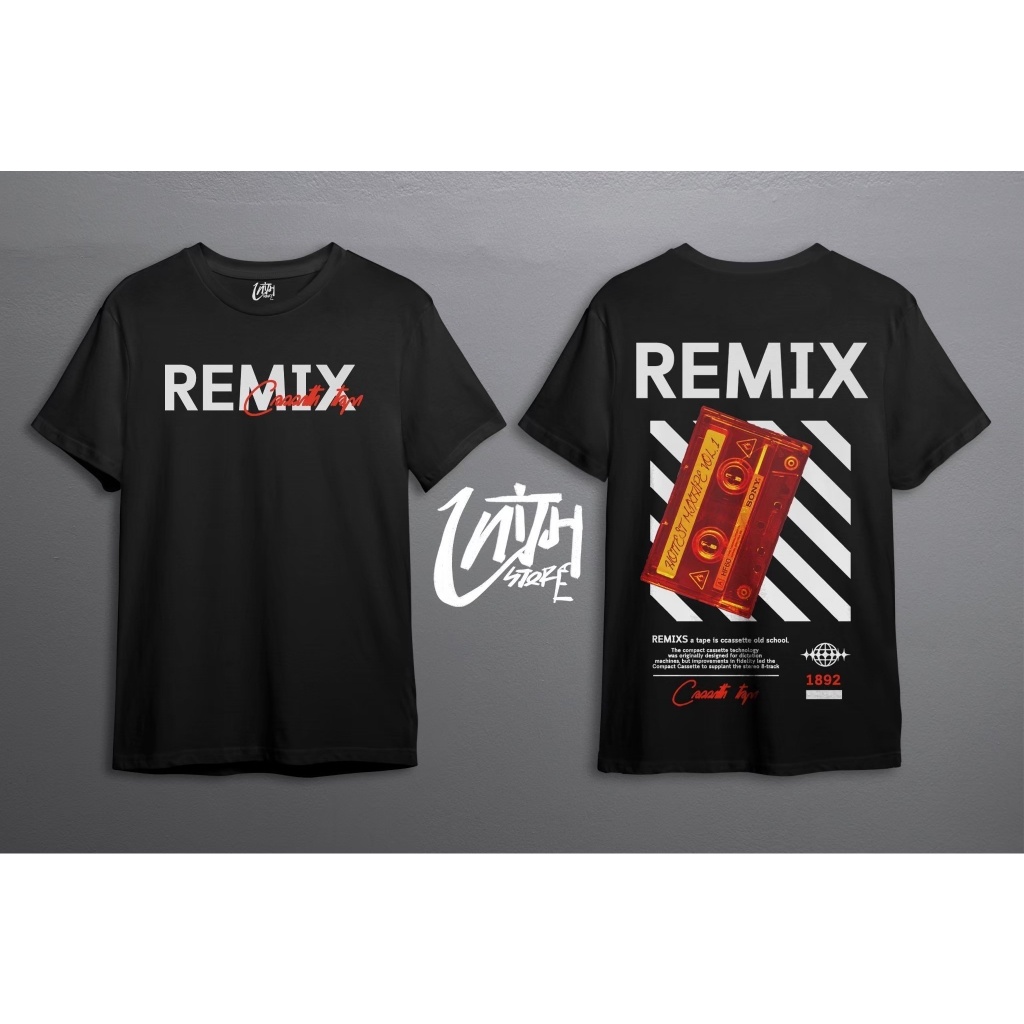 (พร้อมส่ง)เสื้อยืด OVERSIZE ลาย REMIXS - COTTON NO.20 [UNITH STORE] U40