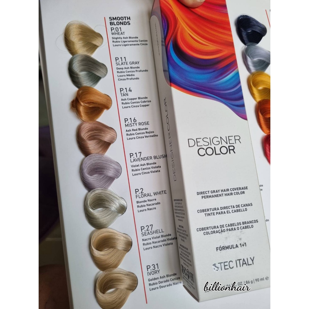 Tec Italy Designer Color - Smooth Bonde สีย้อมผมถาวรแนวสีสว่างพาสเทล สี 90ml พร้อมตัวผสมสี 90ml