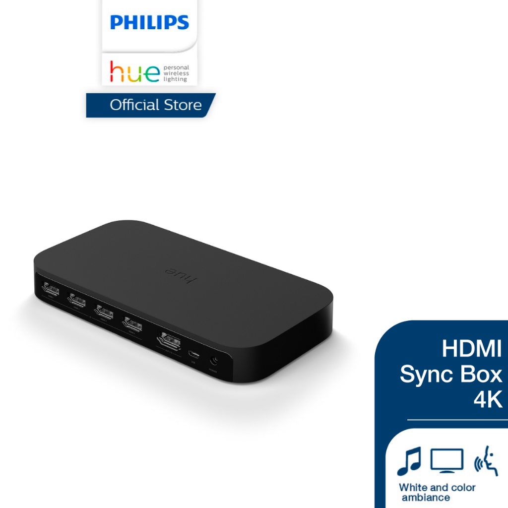 Philips Hue HDMI Sync Box เครื่องอ่านเนื้อหาในทีวีเพื่อซิงค์อุปกรณ์แสดงแสงไฟตามเนื้อหา