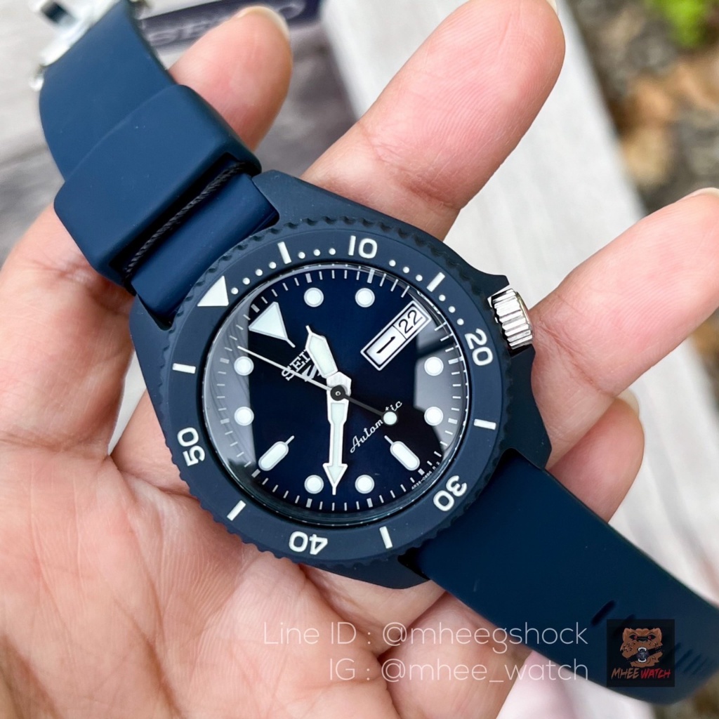 นาฬิกาSEIKO New 5 Sport Automatic Resin Navy Blue Colors Case Special Edition  SRPG85K1