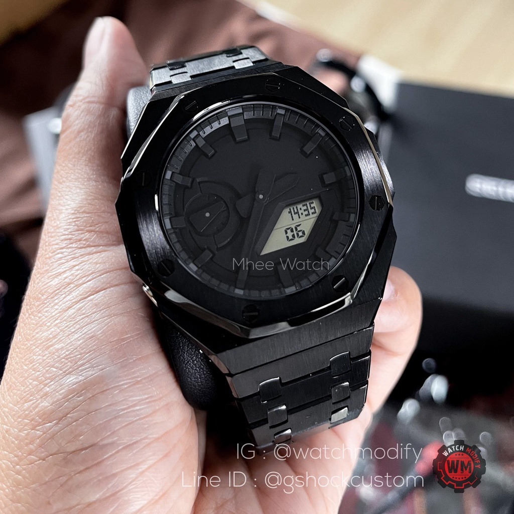 G-Shockหน้า AP Stainless Custom Black Edition ดำล้วน