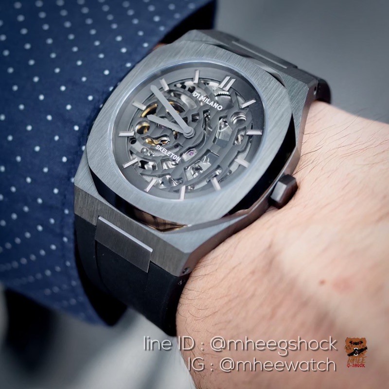 D1 Milano D1-SKRJ02 สีGun Metal SkeletonสายRubber ประกันศูนย์Central2ปี ดีลเลอร์เจ้าแรกในไทย