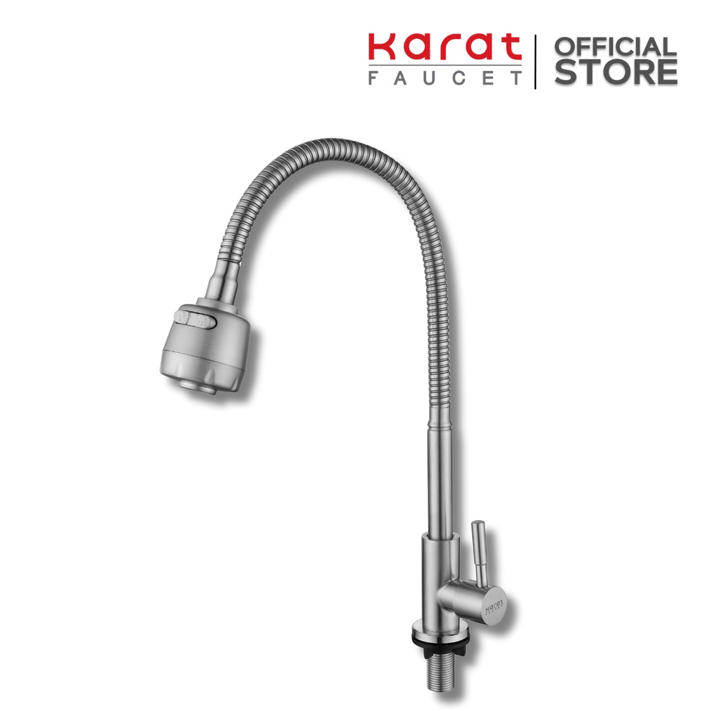Karat Faucet ก๊อกซิงค์ ติดบนเคาน์เตอร์ แบบงวงอิสระ ปรับน้ำ 2 ฟังก์ชั่น รุ่น KF-79-519-63