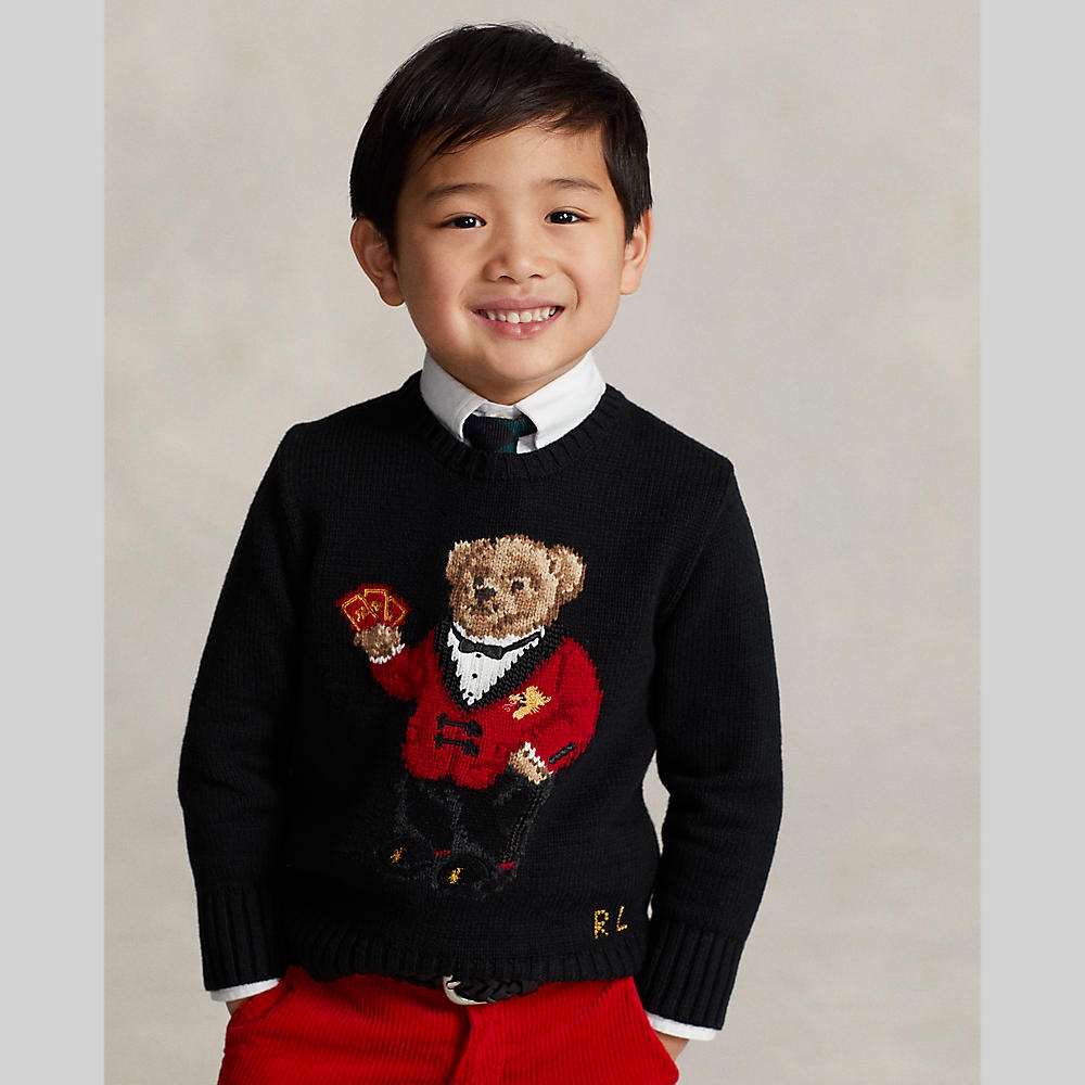 Polo Ralph Lauren Kids เสื้อกันหนาวเด็กผู้ชาย Lunar New Year Polo Bear Sweater รุ่น CWPOSWEB6820491 สีดำ