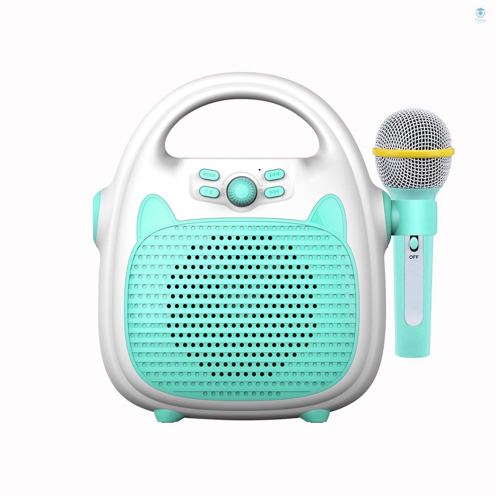 Karaoke Machine Rechargeable Portable Karaoke Speaker with Microphone BT/Memory Card/USB Connectivity Lights ZDSH