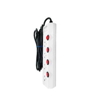 DATA Plug 4 Way 4 Switch 5M. TIS HM4496M5W White by Banana IT