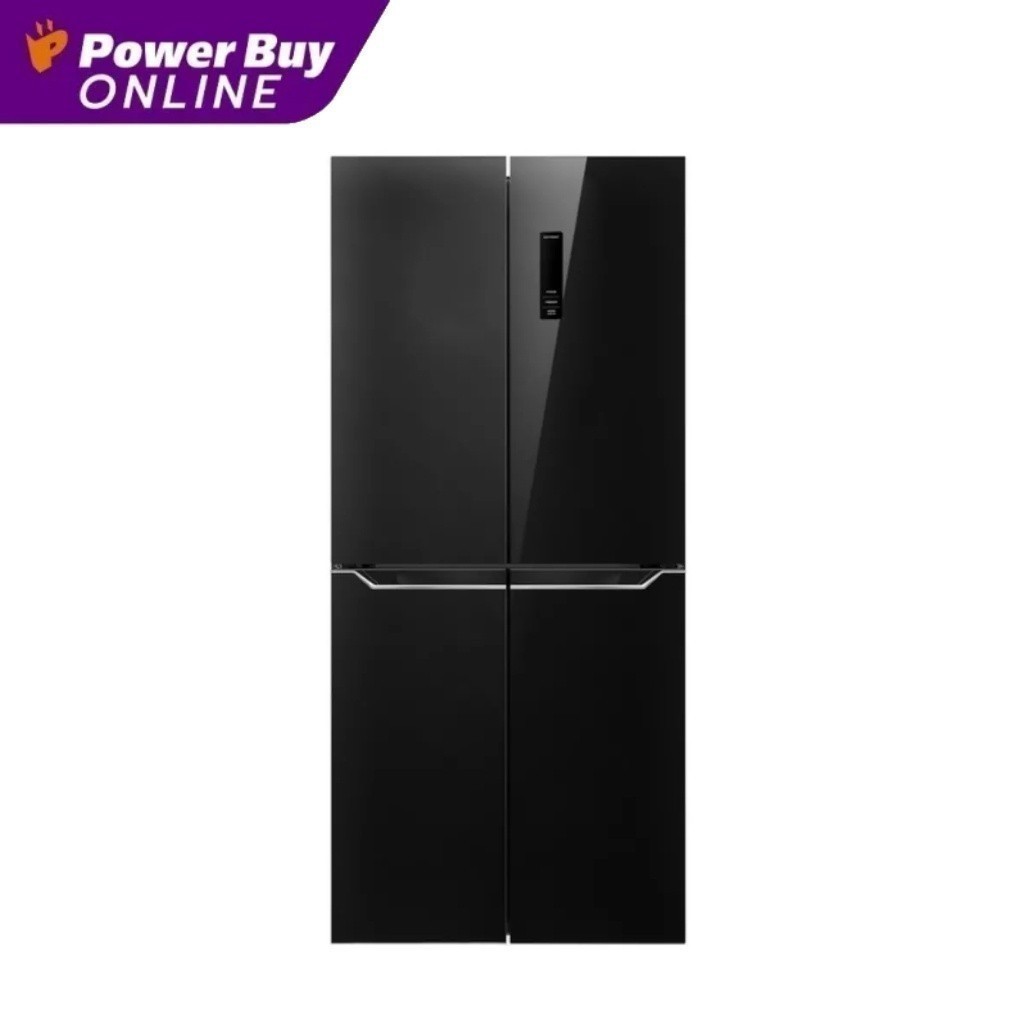 HAIER ตู้เย็น 4 ประตู (15.5 คิว, สี Glass Black) รุ่น HRF-MD430 GB