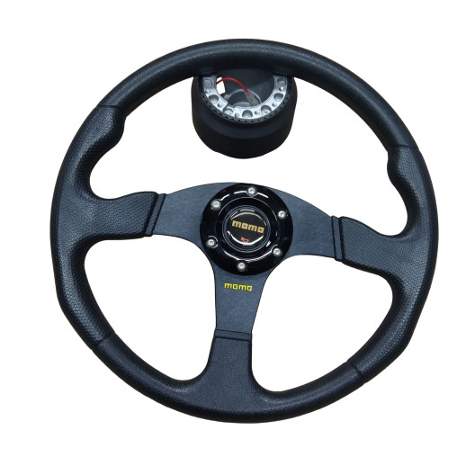 car steering wheel พวงมาลัยแต่ง momo วง 13.5 นิ้ว+พร้อมคอตรงรุ่น nissan frontier Big.m ปี 95 -98 ตรงรุ่น ตรงรุ่นใส่ได้ค่