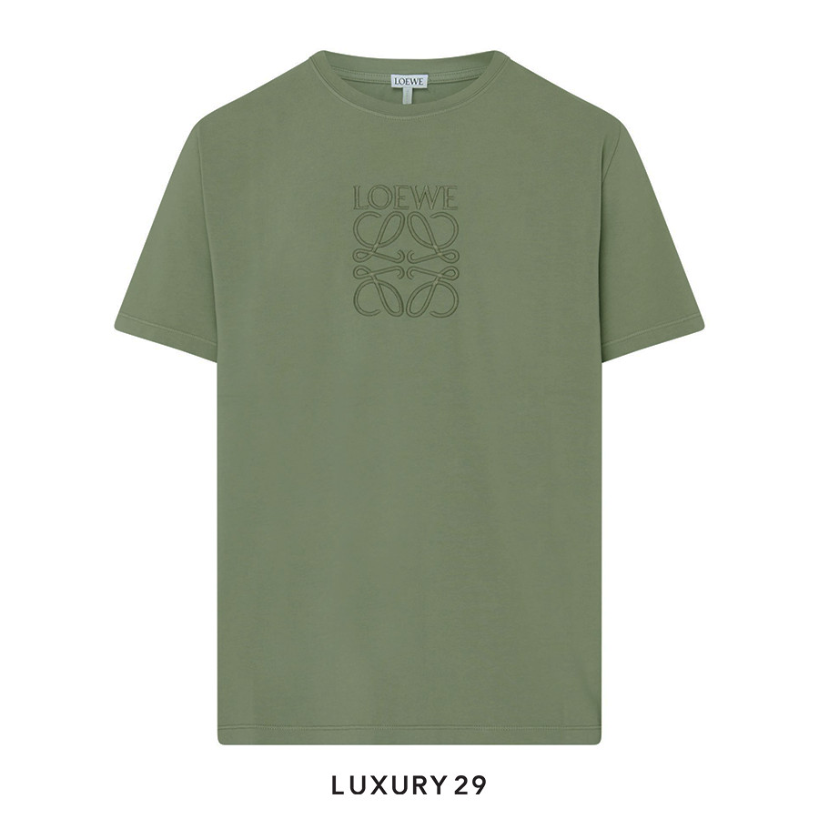 Loewe Regular fit T-shirt in cotton Solid Khaki Green