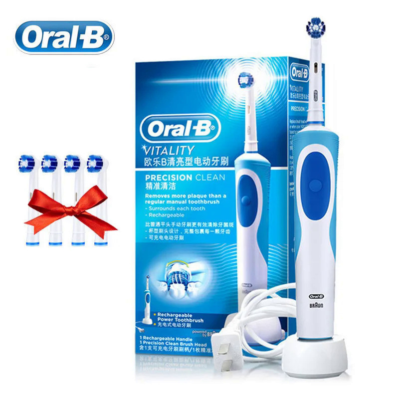 Oral B Electric Toothbrush Rotation Cleaning Oral 3D White Tooth Adult Vitality Tooth Brush Inductive Charging   Gift Br