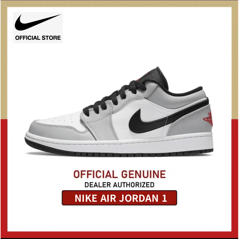 🚀จัดส่งที่รวดเร็ว🚀Nike Jordan 1 low Light Smoke Grey sports shoes