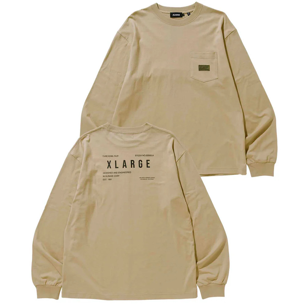 เสื้อยืดแขนยาว XLARGE รุ่น MILITARY L/S POCKET TEE