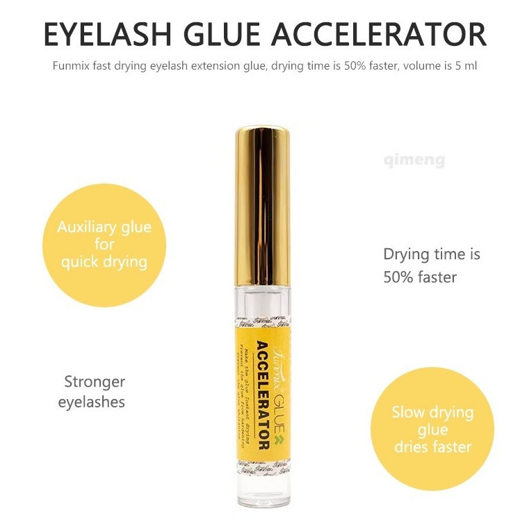 [ร้านในไทย] น้ำยาเร่งกาวต่อขนตา ให้แห้งไว น้ำยาเร่งกาว Funmix แท้💯 เร่งระยะเวลาการแห้งไวขึ้น50% ตัวเร่งกาว 5 ml  สีใส