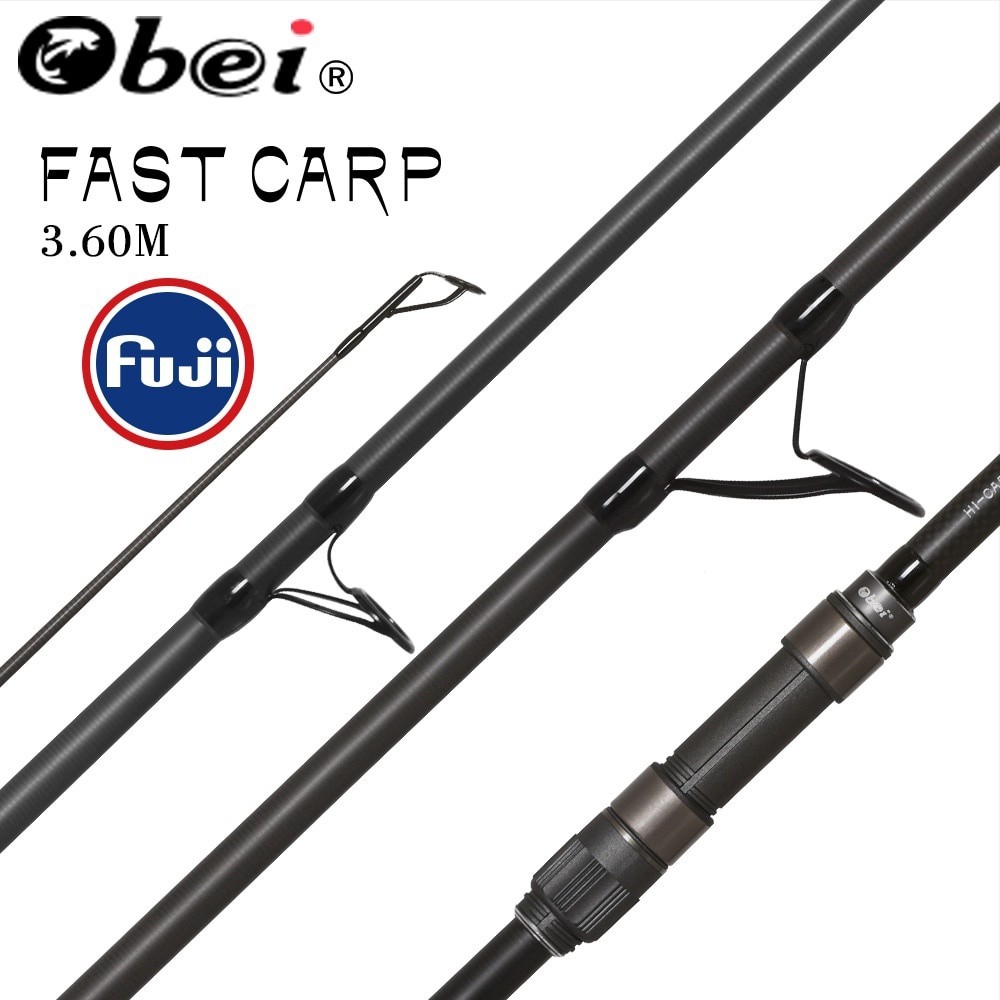 Obei Purista เบ็ดตกปลาคาร์พคาร์บอนไฟเบอร์ Fuji Spinning Rod Pesca 3.5 3.0lb Power 40-160G 3.60M H