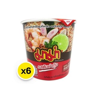 มาม่า คัพ บะหมี่กึ่งสำเร็จรูป (ถ้วยเล็ก) รสต้มยำกุ้ง 42 ก.×6…