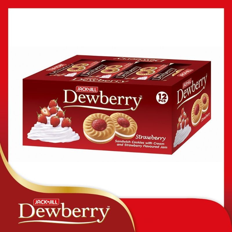 พร้อมส่ง DEWBERRY ดิวเบอร์รี่ คุกกี้แซนวิชสอดไส้ครีม 27ก. x 12 ซอง (เลือกรสได้)