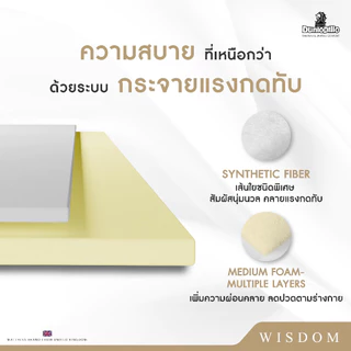 Dunlopillo รุ่น Wisdom ที่นอนเพื่อสุขภาพ ยางพาราแท้100% ลดอาการปวดหลัง ส่งฟรี