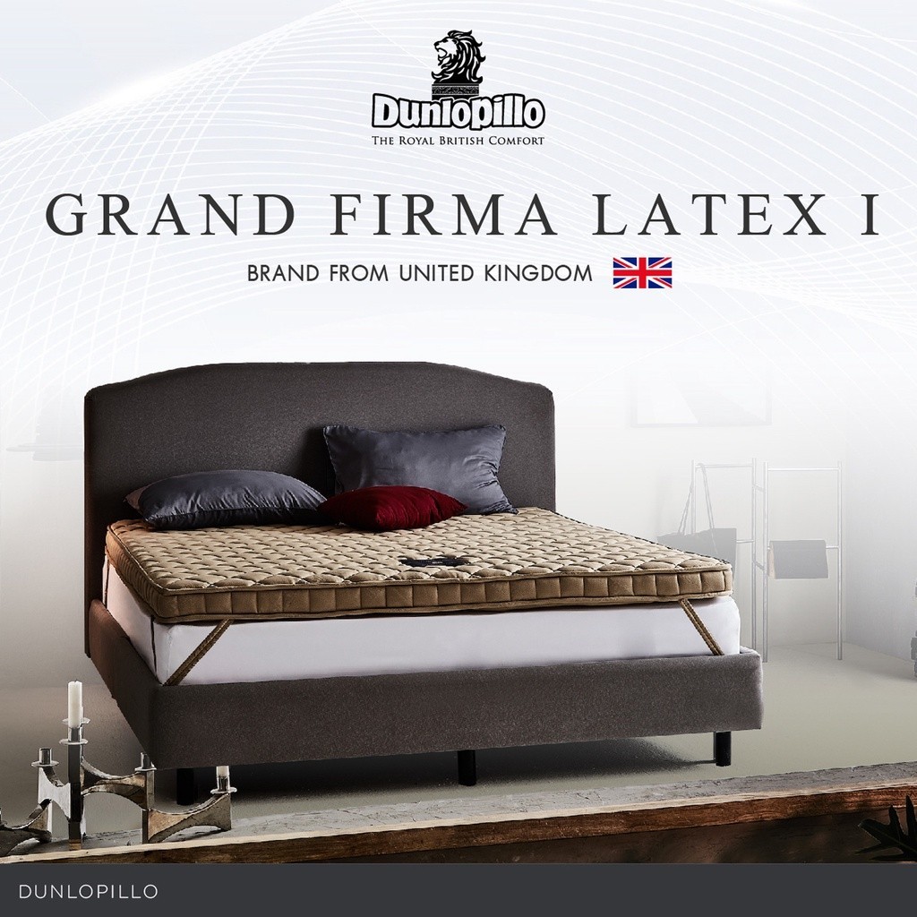 Dunlopillo ที่นอนยางพาราแท้ 100% รุ่น Grand Firma Latex ขนาด 3.5 ฟุต หนา 2นิ้ว - Latex Made In Belgium  ส่งฟรี
