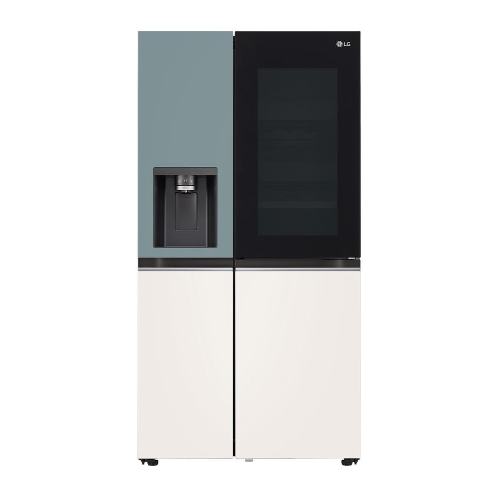 LG ตู้เย็น SIDE BY SIDE  GC-X257CMEW.ATEPLMT 22.4 คิว สีเขียวเบจ