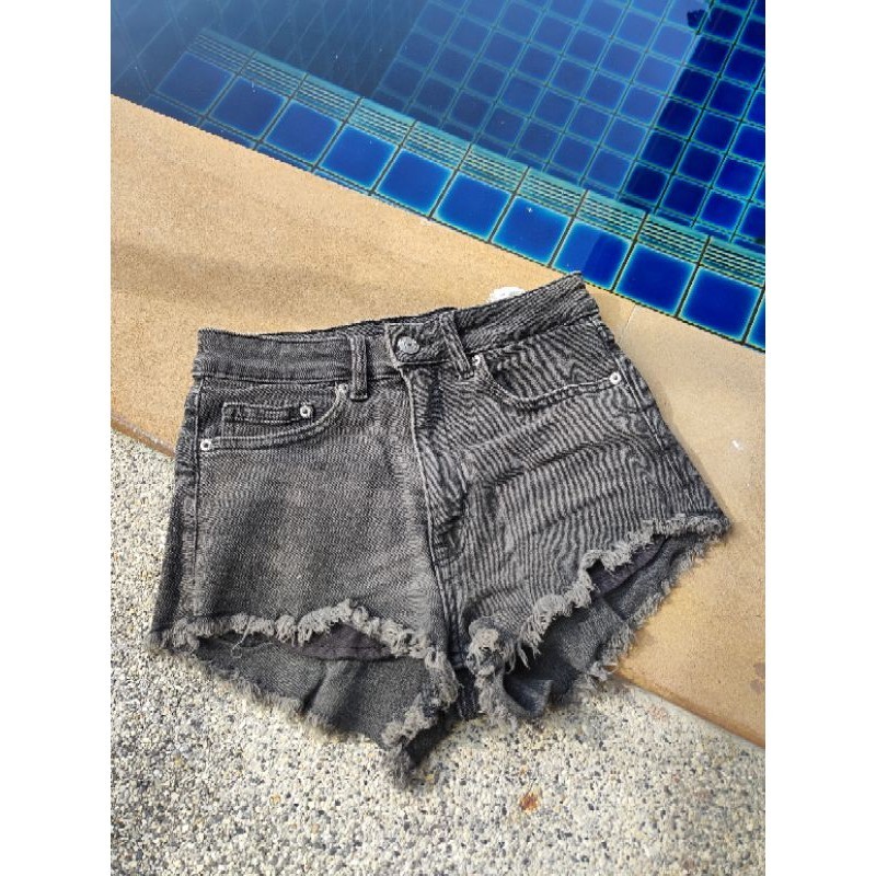 Grey high waisted denim shorts 36 S H&M Divided