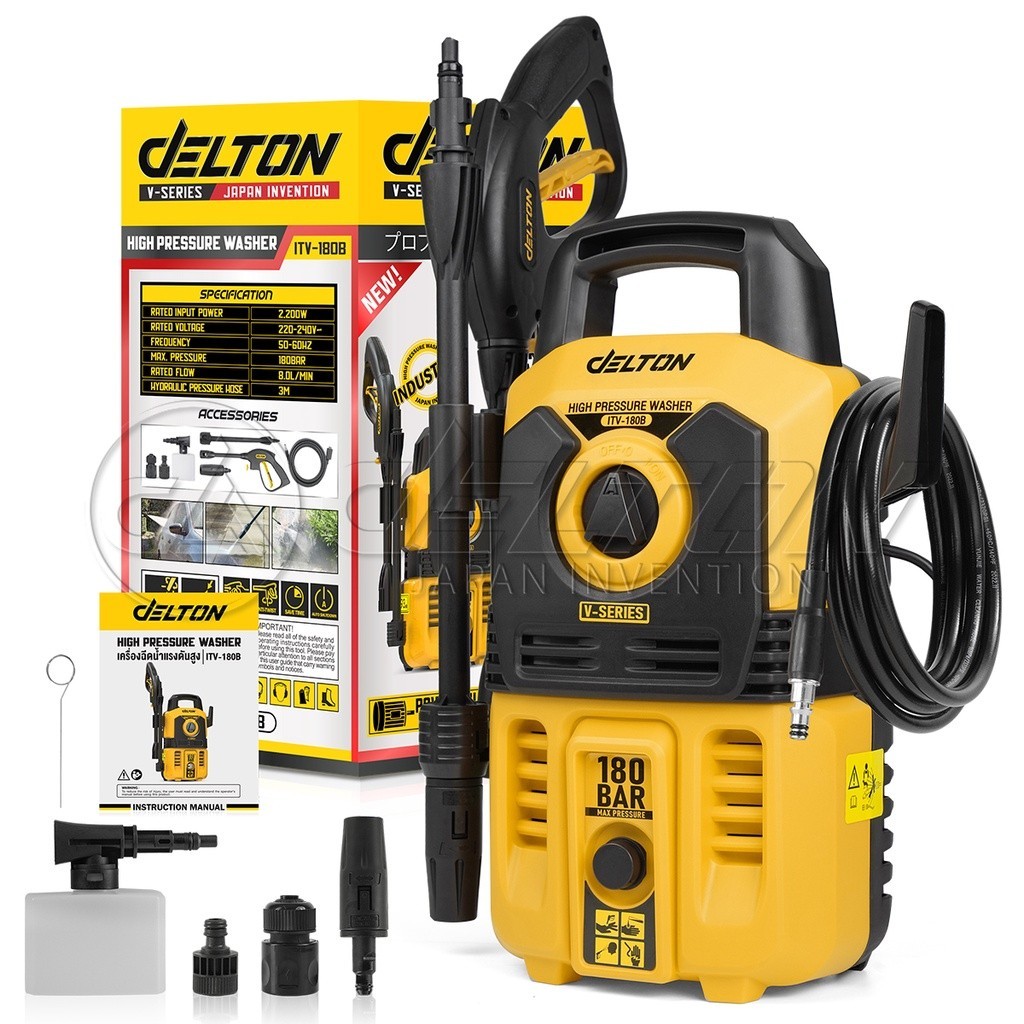 DELTON เครื่องฉีดน้ำแรงดันสูง 180 บาร์ 2200 วัตต์ High Pressure Washer เครื่องฉีดน้ำ V-SERIES รุ่น ITV-180B - รูปที่ 6