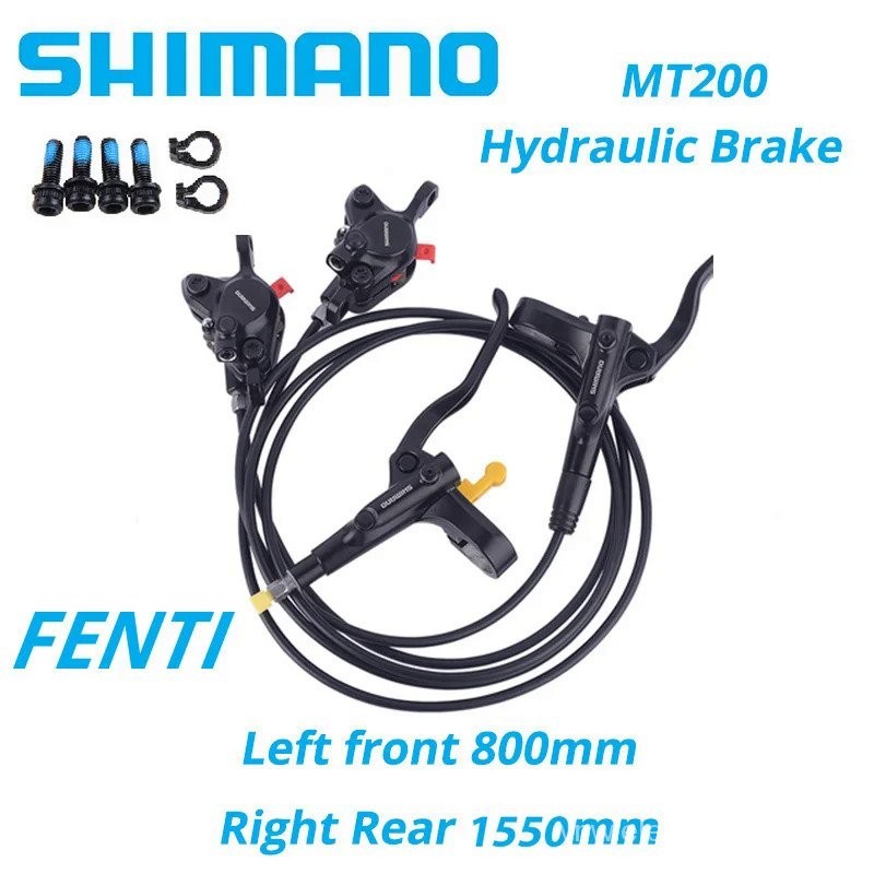 Shimano MT200เบรคไฮดรอลิก MTB Mountain Bike Disc Brake ชุด BL-MT200 BR-MT200ซ้ายด้านหน้า800มม. ด้านห