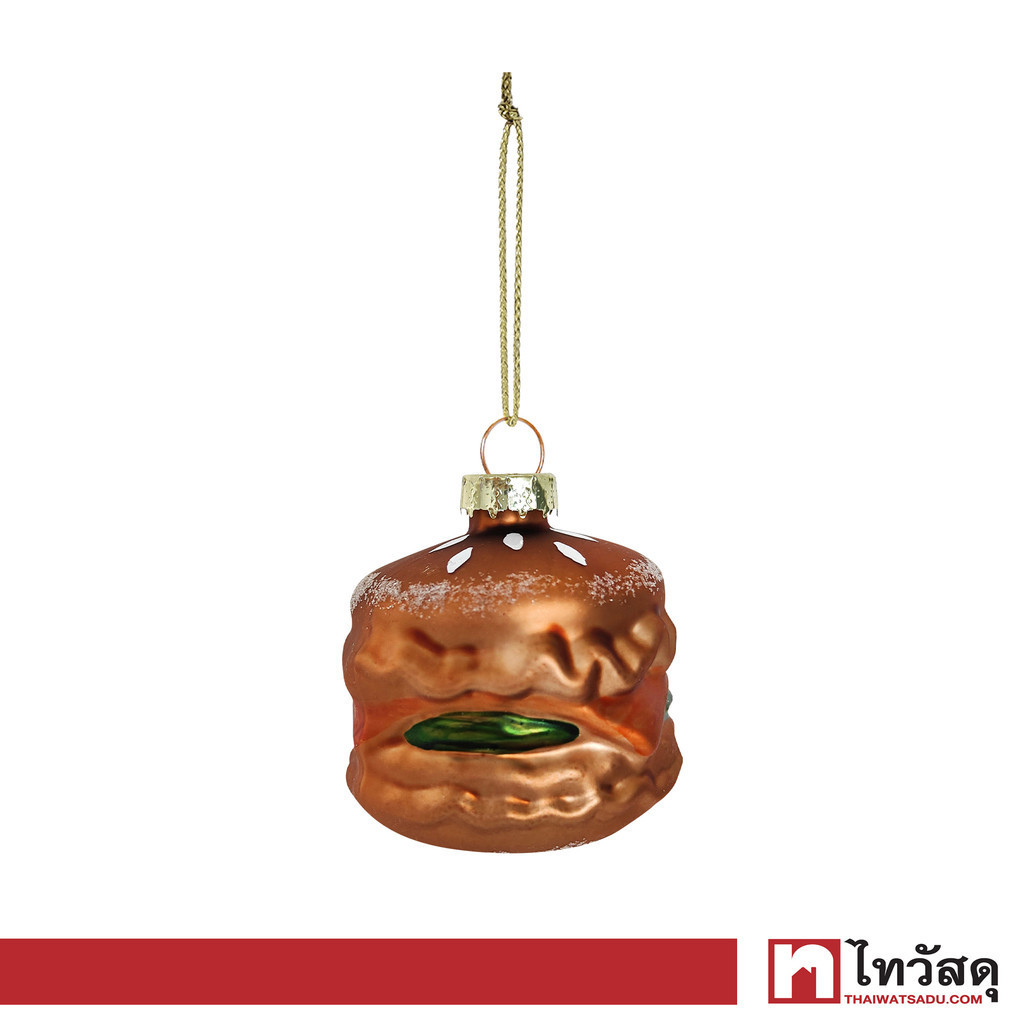 KASSA HOME ที่ตกแต่งต้นคริสต์มาสแก้ว Hamburg Xmas23 SY230623 สีส้ม - น้ำตาล