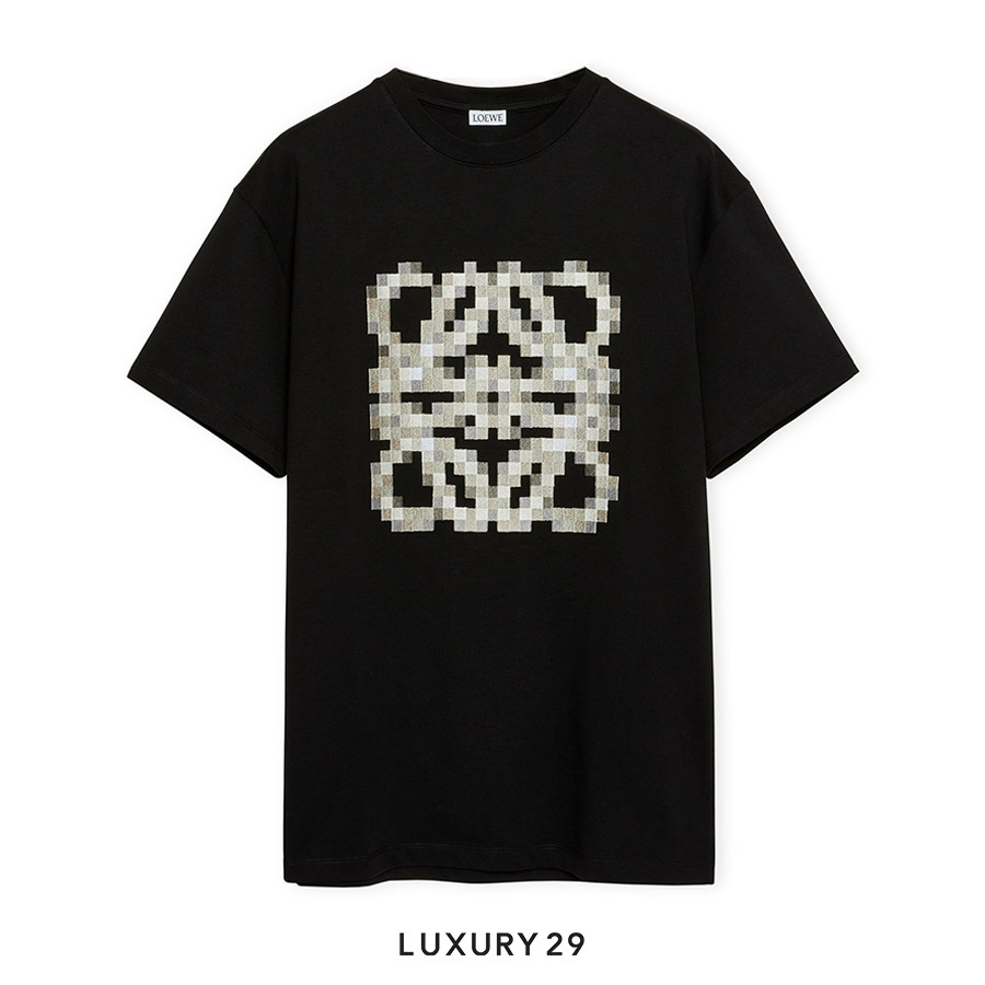 Loewe Pixelated Anagram relaxed fit T-shirt in cotton Black