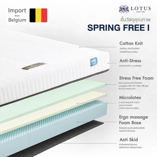 LOTUS ที่นอนยางพารา (สเปคแน่น-นุ่มสบาย) รุ่น Spring Free ส่งฟรี