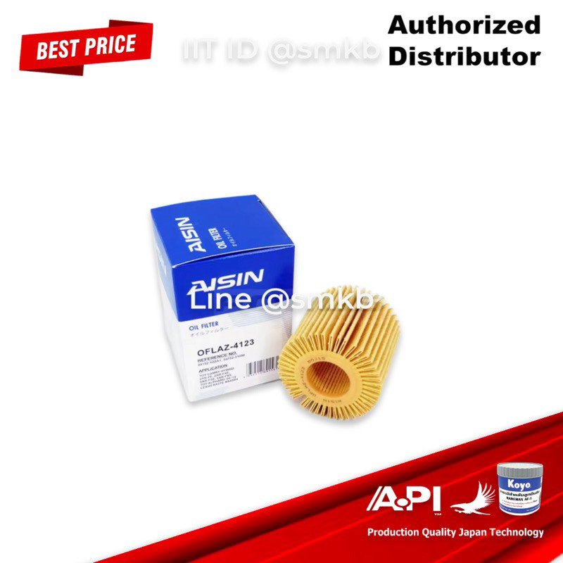 Aisin กรองน้ำมันเครื่อง Camry ACV50 ACV51 ปี12-18 2AR ALPHARD 90915-31090 OFLAZ 4123