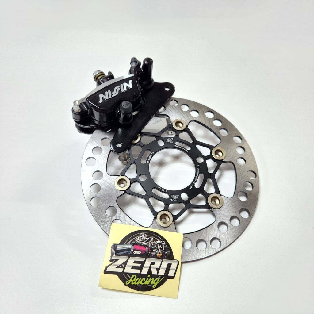 ปั๊มงาน CNC นิชชินสีดำ + จานดิส ดำหมุดทองไทเท CNC ZERN81 เจาะไล่เบา เวฟ110i , เวฟ125S , เวฟ125R , เวฟ125ไฟเลี้ยวบังลม