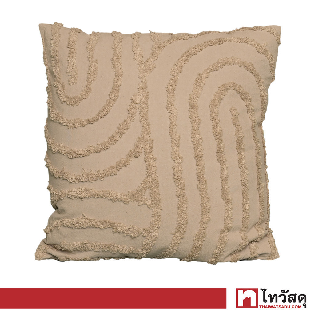 KASSA HOME หมอนอิง Cotton Tufted รุ่น SHP-2302-04-BE ขนาด 45 x 45 ซม. สีเบจ