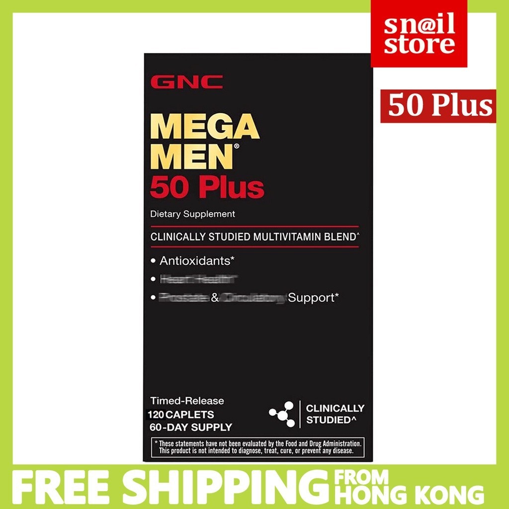 GNC Mega Men 50 Plus Clinically Studied Multivitamin Time-Release 120 Caplets  (EXP 2025)