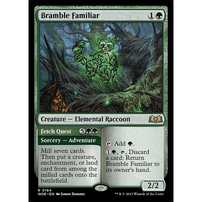 [Wilds of Eldraine] - [WOE] - (R) -[Bramble Familiar // Fetch Quest] -  [2023]