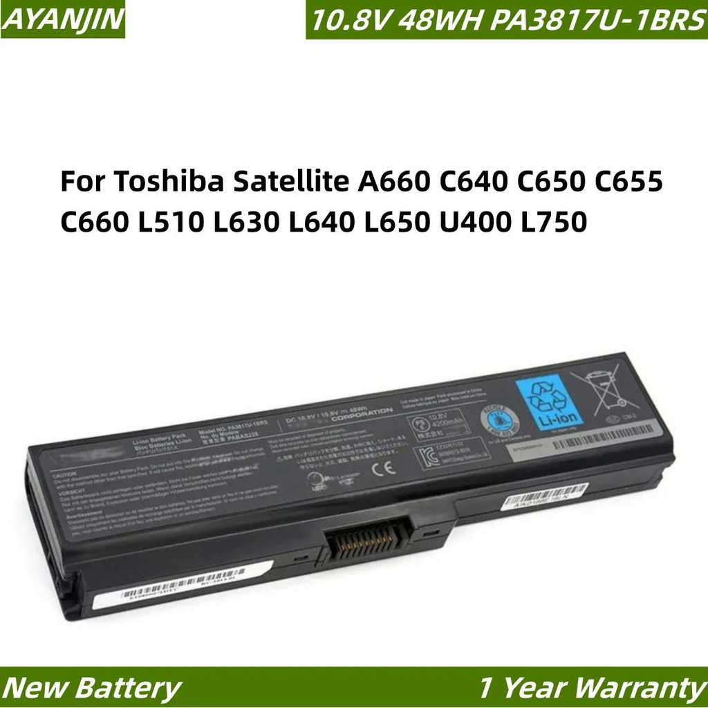 PA3817U-1BRS -1BAS 4400MAh แบตเตอรี่แล็ปท็อปสำหรับ Toshiba Satellite A660 C640 PA3818U C660 L510 L630 L640 C655 L750