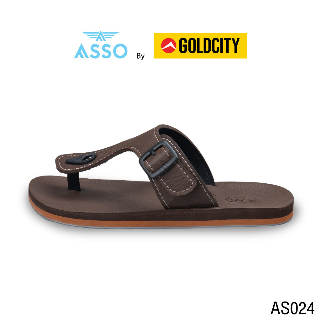 รองเท้าแตะ แบบสวม ใส่ สบาย พื้นยางพารา  SIZE 37-45 ส่งตรงจากโรงงานแท้100% ASSO รุ่น AS024