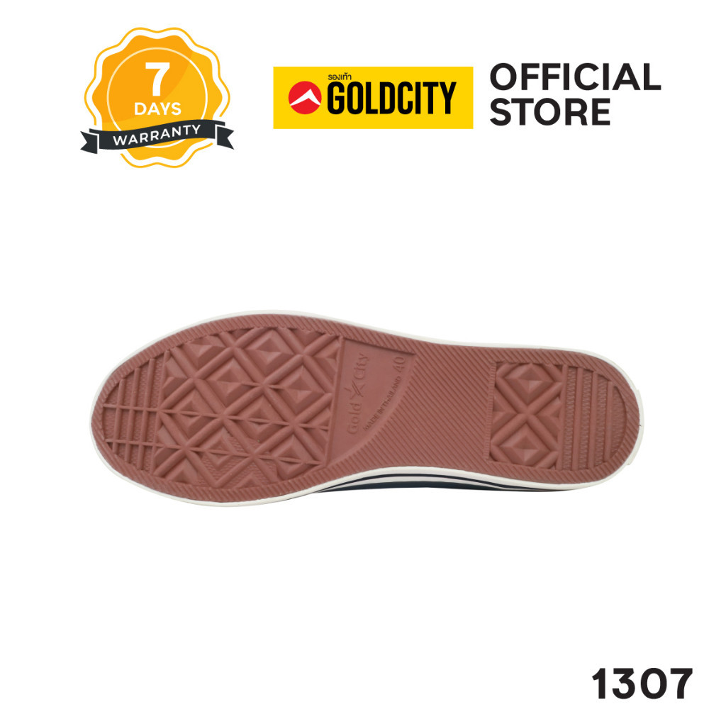 รองเท้าผ้าใบ ผูกเชือก  พื้นยางพารา SIZE 35-45 ส่งตรงจากโรงงานแท้100% GOLDCITY รุ่น 1307