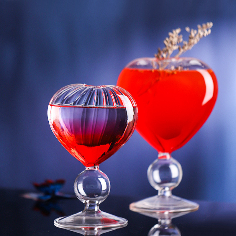 Heart-Shaped Cocktail Glass Personality Bar Heart-Shaped Cup Creative Japanese Glass Wine Glass Gobl