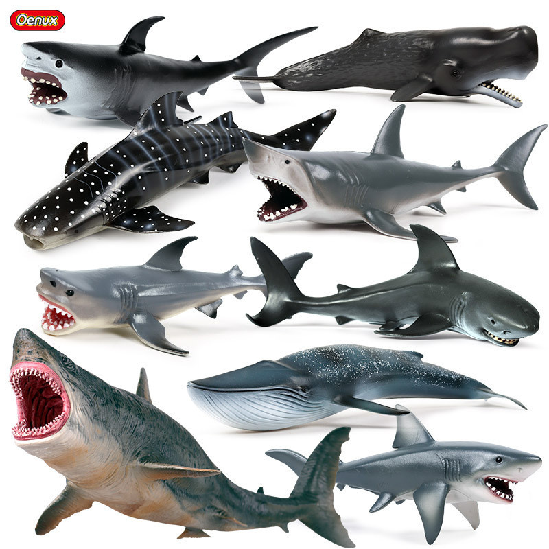 Children's Solid Simulation Marine Life Model Great White Shark Shark Megalodon Whale Shark Tiger Sh