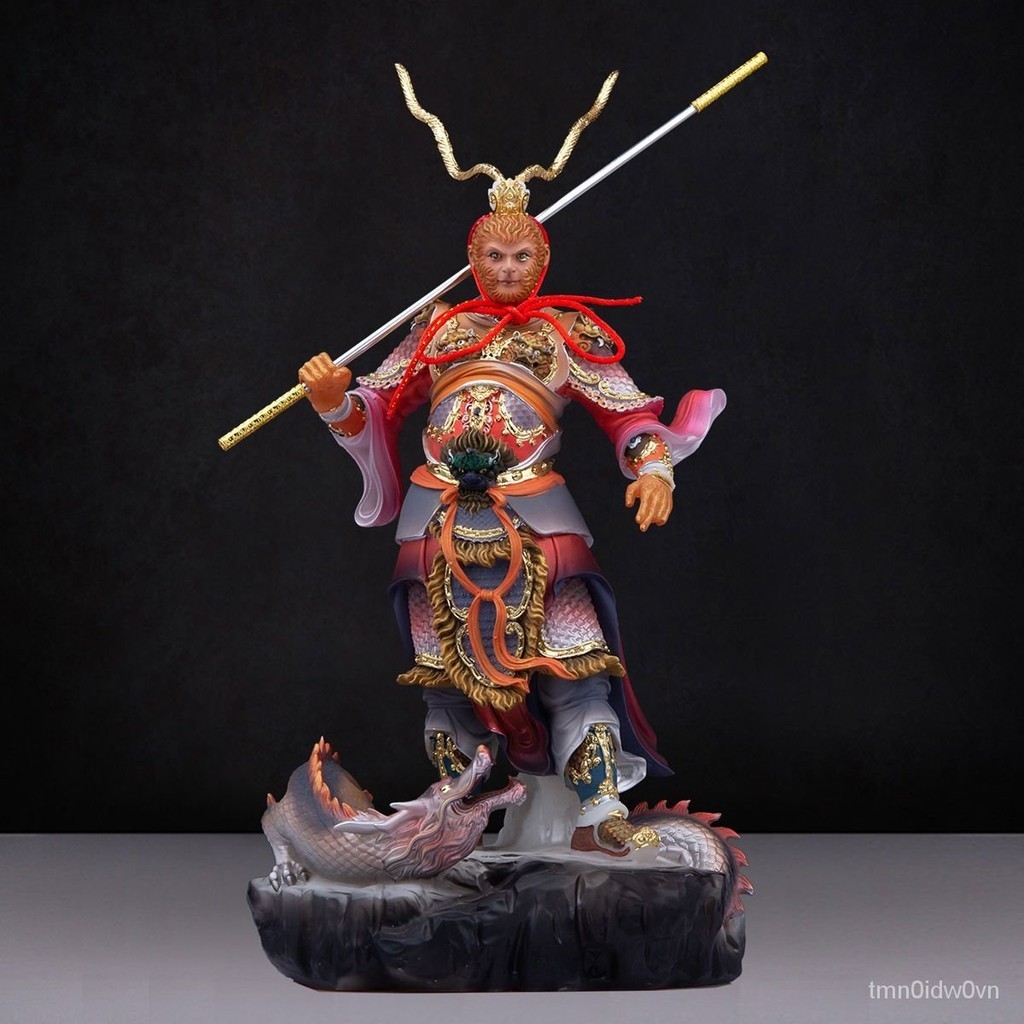 หินอ่อนสีขาว Monkey King Monkey King Monkey King ต่อสู้เพื่อเอาชนะพระพุทธรูปตกแต่งเรซินลิงเครื่องประ