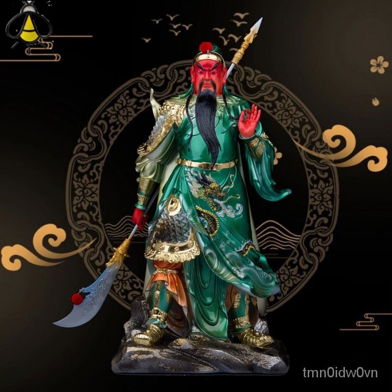 รูปปั้น Guan Erye รูปปั้น Guan Gong เทพเจ้าแห่งความมั่งคั่ง Guan Yu Guan Di Shengjun ถือมีด Guan Gon