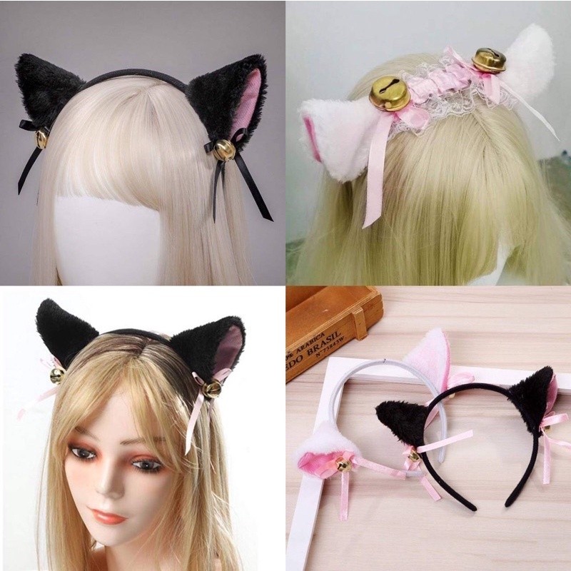 ที่คาดผม หูแมว ฮาโลวีน ชุดนอนไม่ได้นอน รุ่น FF015 หูแมว พร้อมส่งจากไทย