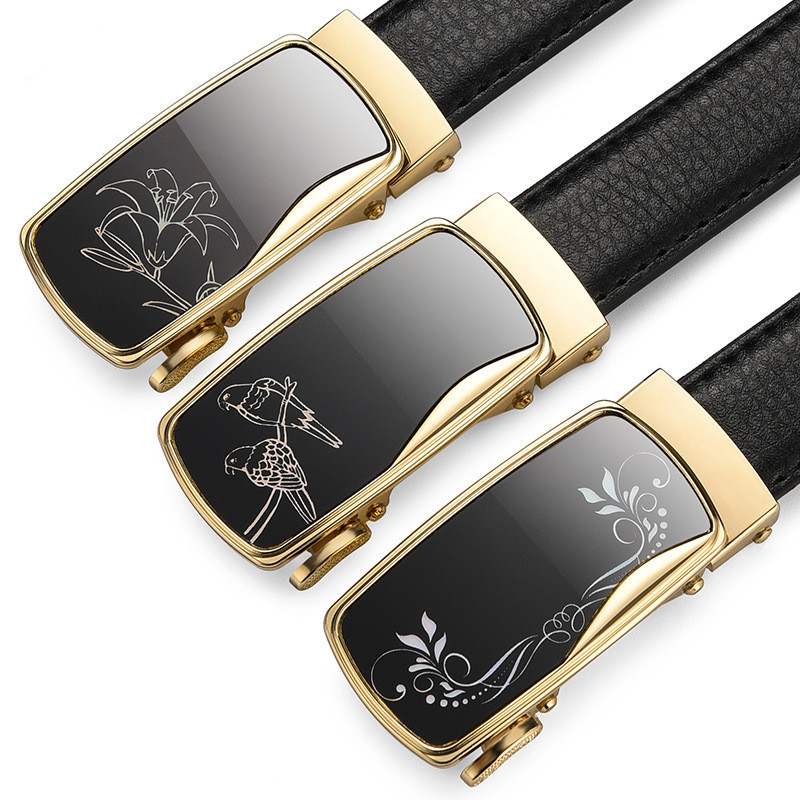 Women's Business Belt Casual Korean Style All-Match Automatic Buckle Heart Buckle Belt Women's Fashi