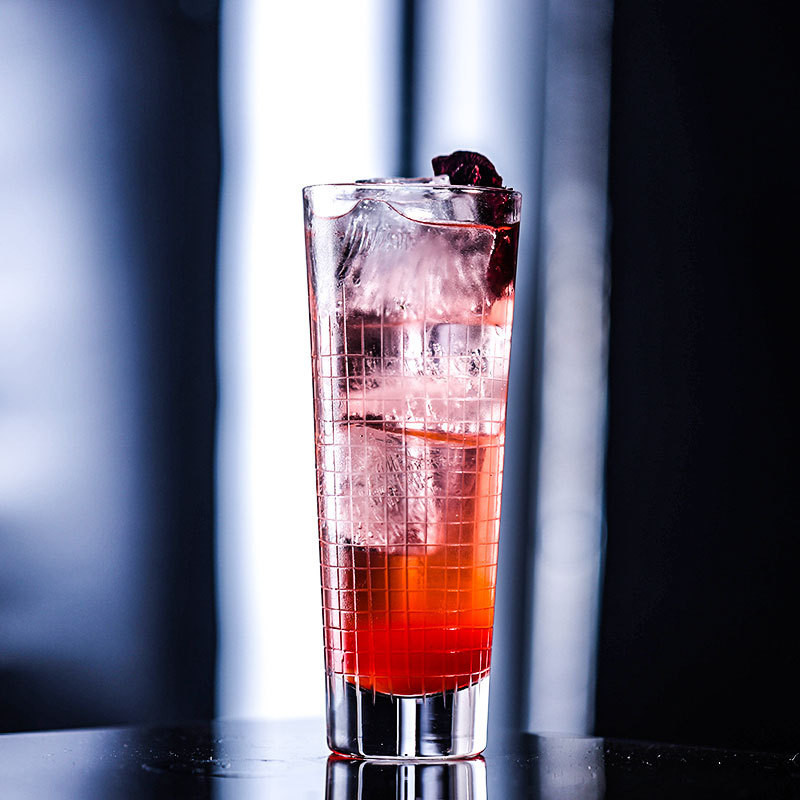 Japanese Style Handmade Carved Collins Glass Crystal Glass Cocktail Glass Highball Long Island Ice T