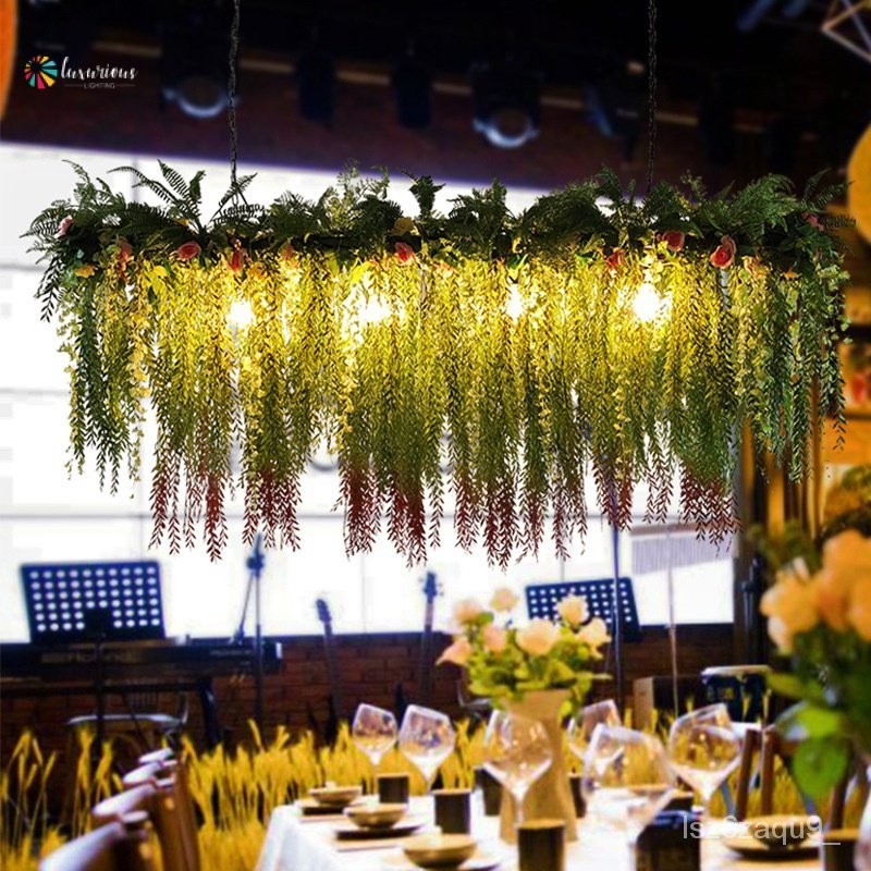 61EE โคมไฟระย้าสีเขียวสำหรับร้านอาหารloftโคมไฟตกแต่งร้านย้อนยุคธีมบาร์คาเฟ่ไฟสไตล์อุตสาหกรรม