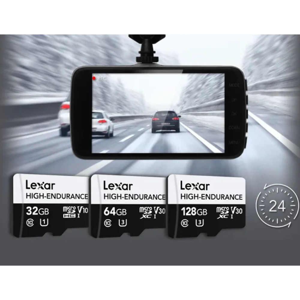 การ์ดหน่วยความจำ ไมโครเอสดีการ์ด LEXAR HIGH-ENDURANCE 32GB MICROSD CARD SPEED 100MB/S (LMSHGED032G) SUPPORTS 1080P FULL-HD AND 4K VIDEO_2